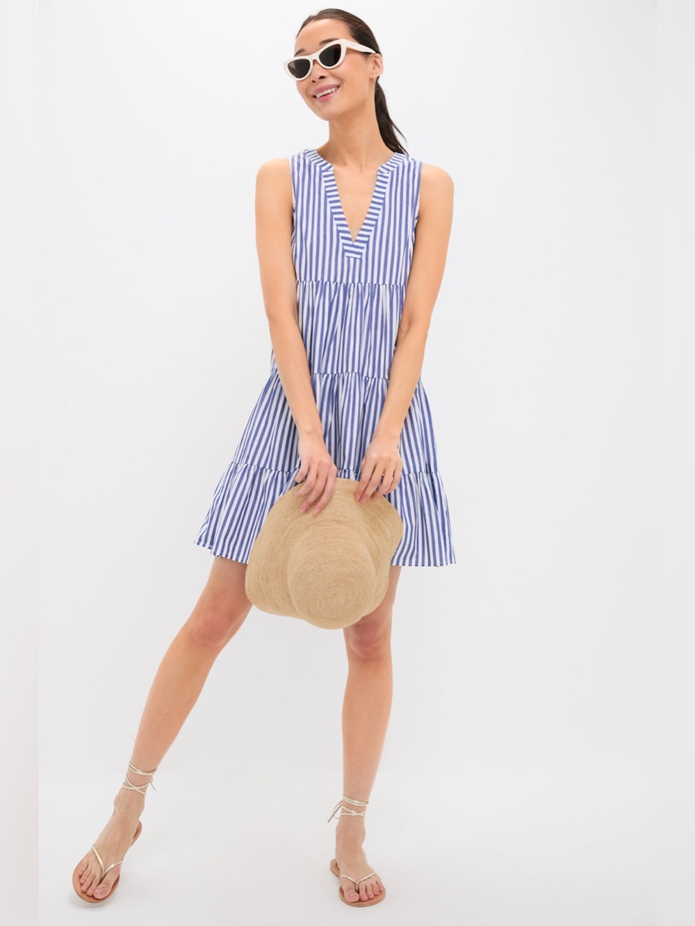 O26 POMANDER PLACE
Blue and White Stripe Sleeveless Cotton Poplin Kenzo Dress